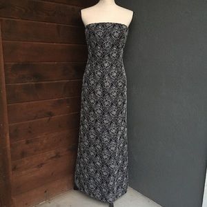 Carmen Marc Valvo beaded lace strapless gown